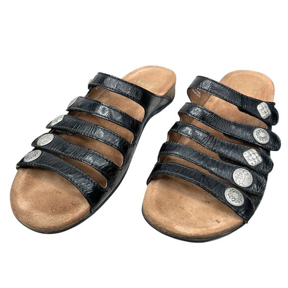 Dansko Women’s Janie Black Strappy Slip on Sandal Size 39 US 8.5/9 - Picture 6 of 11